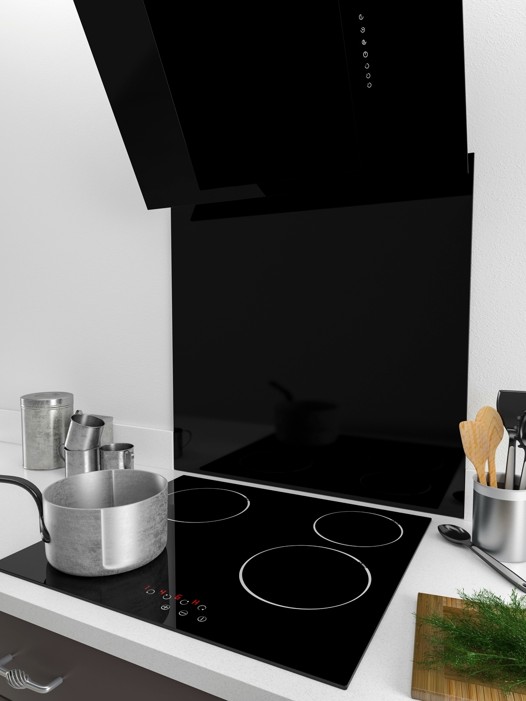 MyAppliances BSB775 70cm x 75cm Black Glass Splashback